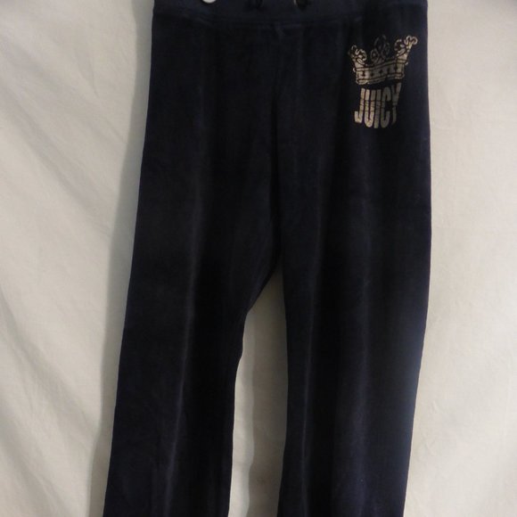 JUICY COUTURE navy blue velour exercise pants